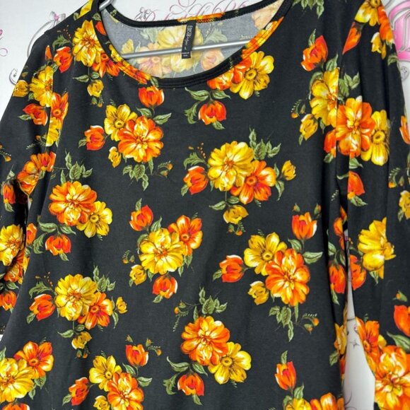 Edista top floral Mary golds black orange green yellow flowers πfloral high low - Picture 3 of 6